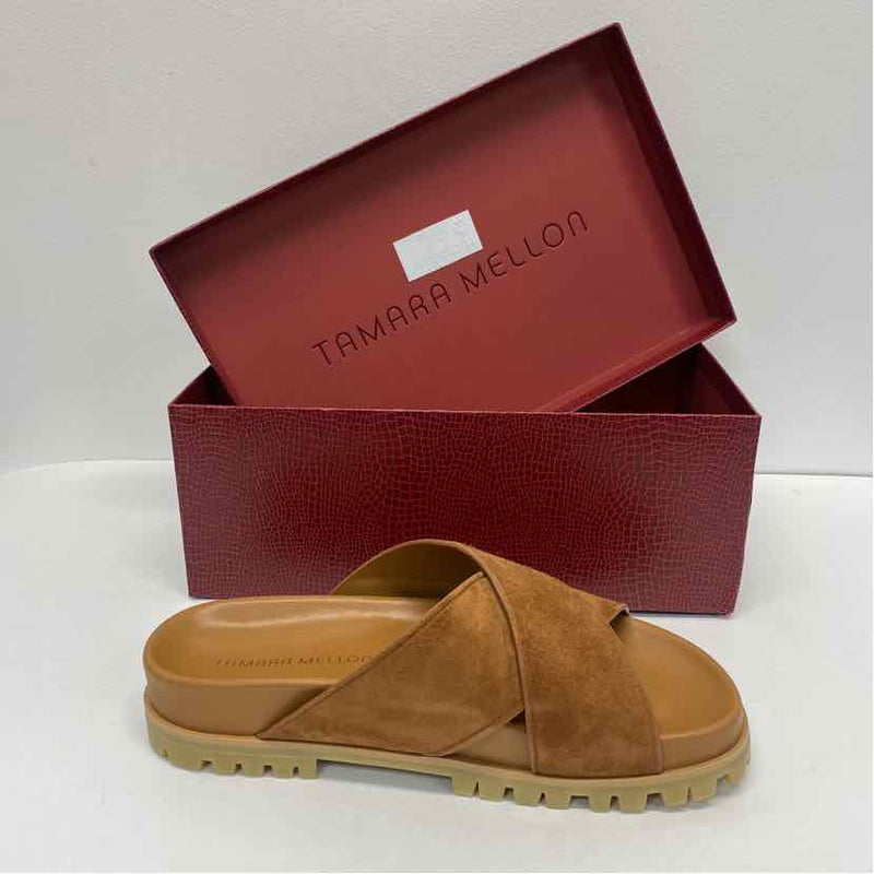 Tamara Mellon Size 7.5 Women's Brown Solid Slide Sandals