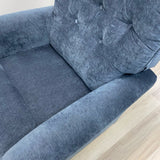 Lazy Boy Swivel Recliner Solid Blue Fabric Chair