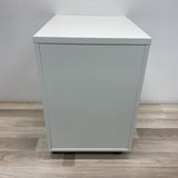 Solid White Side Table/ Cabinet  w/  Wheels