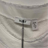 Wilt Size M Women's White Solid Pullover Long Sleeve Top