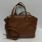 Tory Burch Brown Woven Leather Tote Handbag