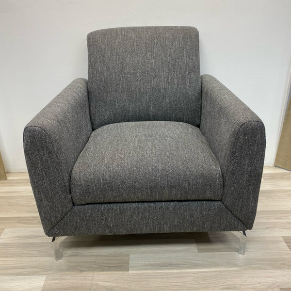 Gray Fabric Tweed Arm Chair