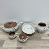 5 PC Denby White-Taupe Stoneware Serving Set