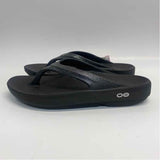 Oofos Size 7 Women's Black Shimmer Camel Toe Sandals