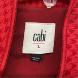 Cabi Women's Size L Red Houndstooth Cape Coat