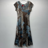 Komarov Size L Women's Brown-Multi Pattern A Line Dress