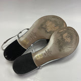 Valentino Size 8.5 Women's Silver Solid Camel Toe Sandals