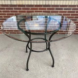 Clear Metal-GLass Round Dining Room Table