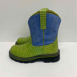 Ariat Fatbaby Size 7 Women's Blue-Lime Animal Print Western Boots