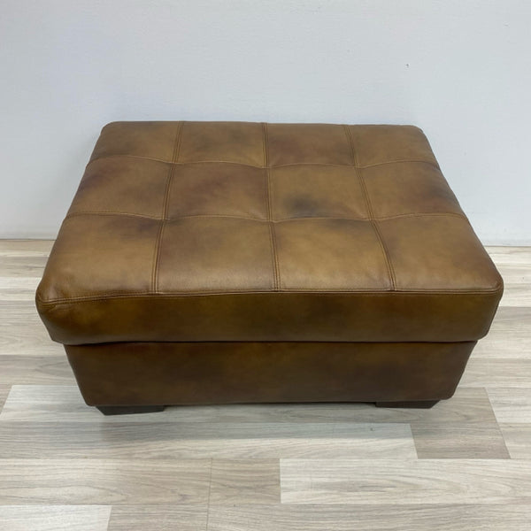 Brown Leather Ottoman