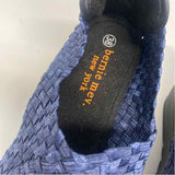 Bernie Mev Size 38-7.5 Women's Blue Woven Clog Shoes