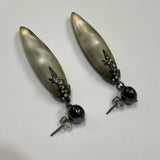 Alexis Bittar Long Textured Iridescent Stone Earrings