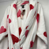 Victoria's Secret Women's White-Pink Heart Belted Robe