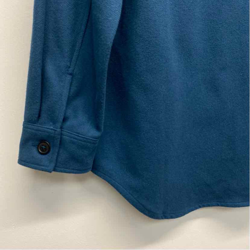 Anian Women's Size L Blue Solid Button Up Jacket