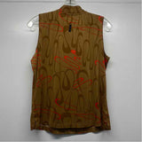 Jamie Sadock Size S Women's Brown-Red Pattern Mock Neck Sleeveless Top