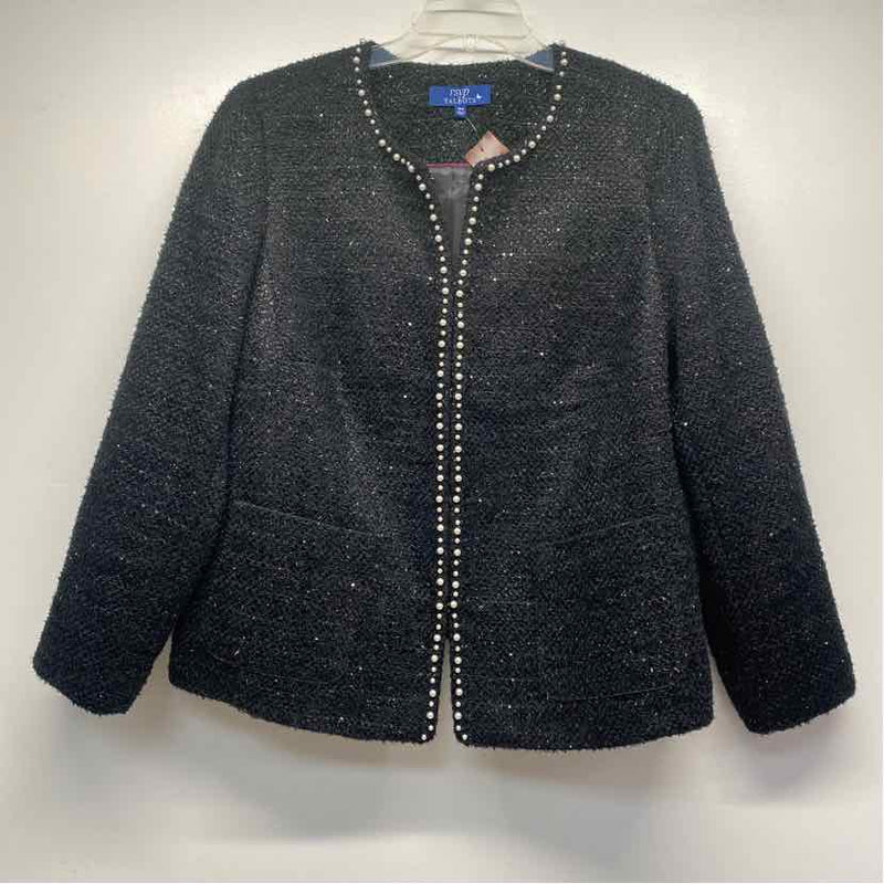 RSVP By Talbots Women's Size 16 Shimmer Black Beaded Button Up Jacket