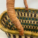 Alaffia Baskets Green-Purple Savannah Grass Basket