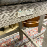 Martha Stewart Gray Bar Height Table with 6 wicker chairs