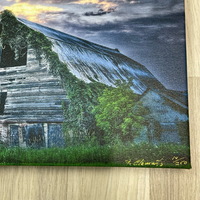 Signed Canvas Photography Old Country Barn by Tom Clements