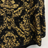 Chico's Women's Size 3-XL Black-Gold Pattern Button Up Jacket