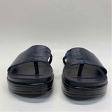 Donald J Pliner Size 8 Women's Navy Animal Print Camel Toe Sandals