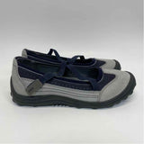 Lands' End Size 6.5 Women's Gray-Navy Patchwork Mary Jane Shoes