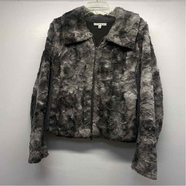 Cabi Women's Size L Gray Patchwork Zip Up Jacket