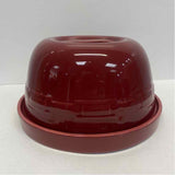 Longaberger Pottery Paprika Ceramic Covered Cave Relish Tray