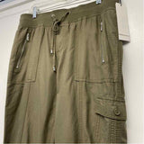 Calvin Klein Size S-4 Women's Green Solid Cargo Pants