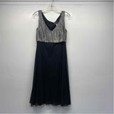Alex Evenings Size 12-L Women's Black-Silver Shimmer 2 Piece Dress