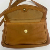 Coldwater Creek Caramel Solid Leather Crossbody Handbag