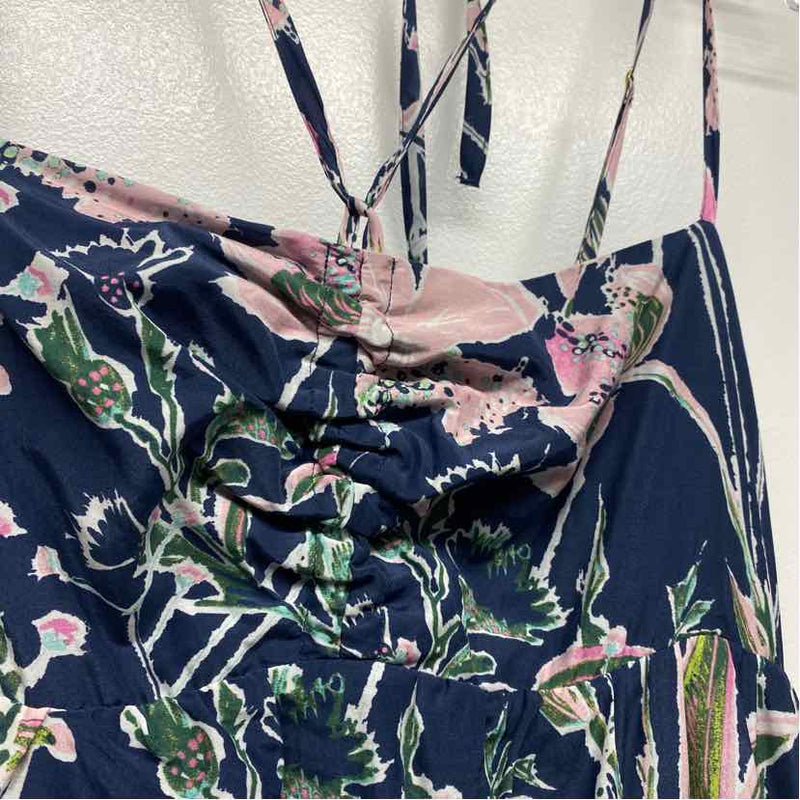 Vineyard Vines Size Xl Women's Blue-Pink Pattern Maxi Dress