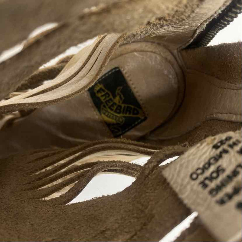 Freebird by Steven Size 6 Women's Beige Distressed Open Toe Shoes
