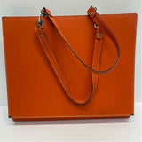 Made in Italy Orange Document Organizer Handbag