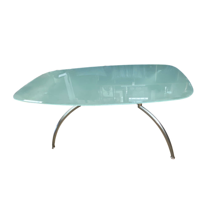 Silver Metal-GLass Table