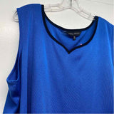 Ming Wang Size 2x Women's Blue Solid V Neck Sleeveless Top