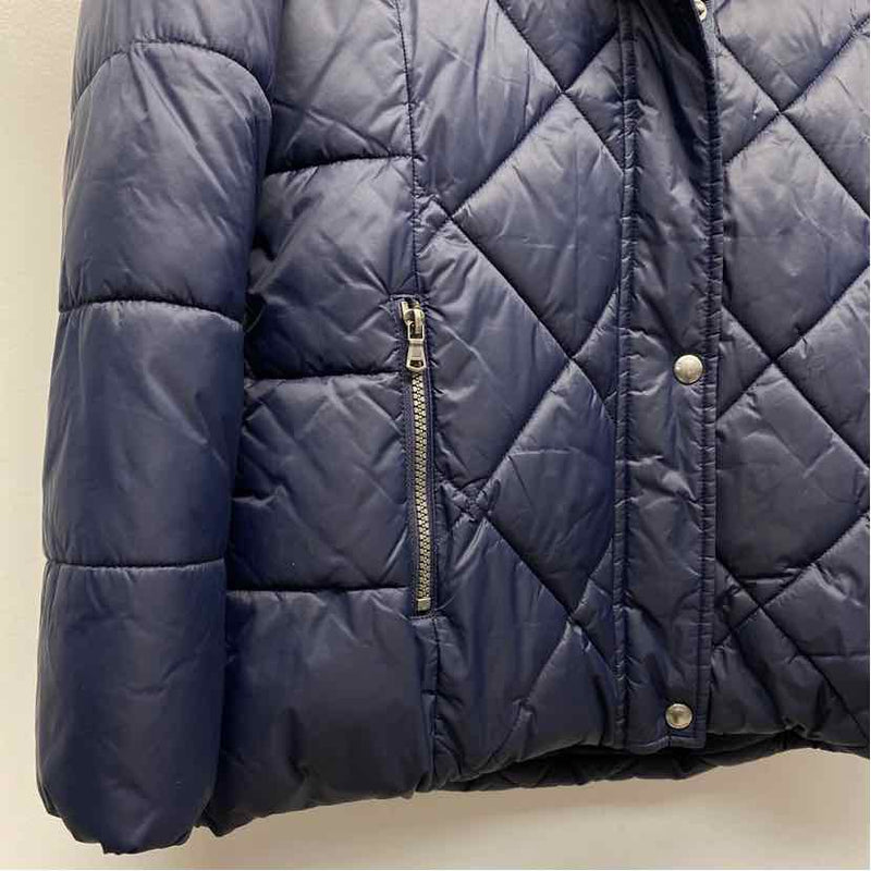 G.H.Bass & Co. Women's Size M Navy Solid Zip Up/Hoodie Coat