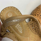Patrizia by Spring Step Size 38-7.5 Women's Camel Cut Out Slingback Sandals
