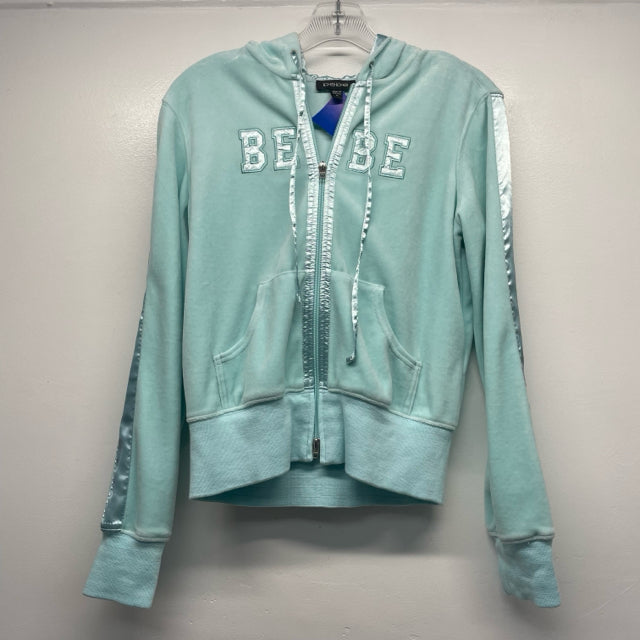 Bebe Size M Women's Aqua Patchwork Track Jacket Activewear Top