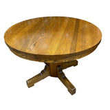 Pedestal Brown Oak Dining Room Table