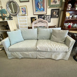Crate and Barrel  Sofa with Green Slipcovered