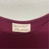 Encircled Size Xl Women's Burgundy Solid Long Sleeve Shift Dress