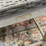 Martha Stewart Gray Bar Height Table with 6 wicker chairs