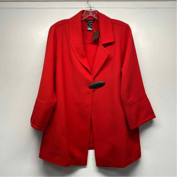 Ali Miles Women's Size M Red Solid Single Button Jacket