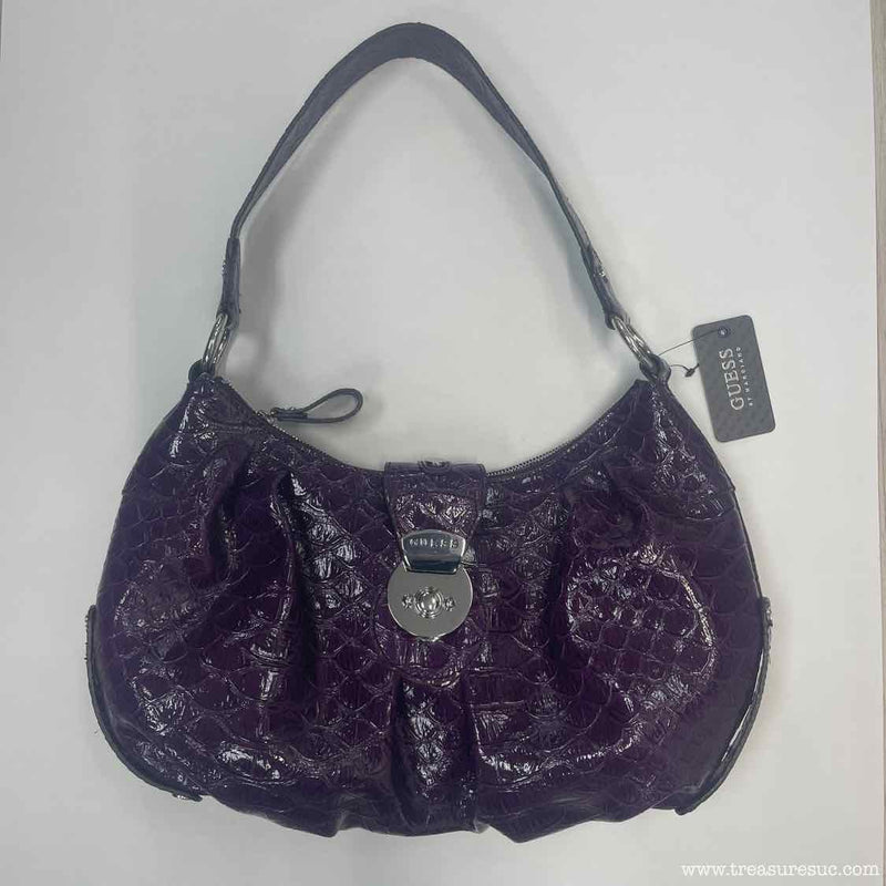 Guess Purple Animal Print Shoulder Handbag