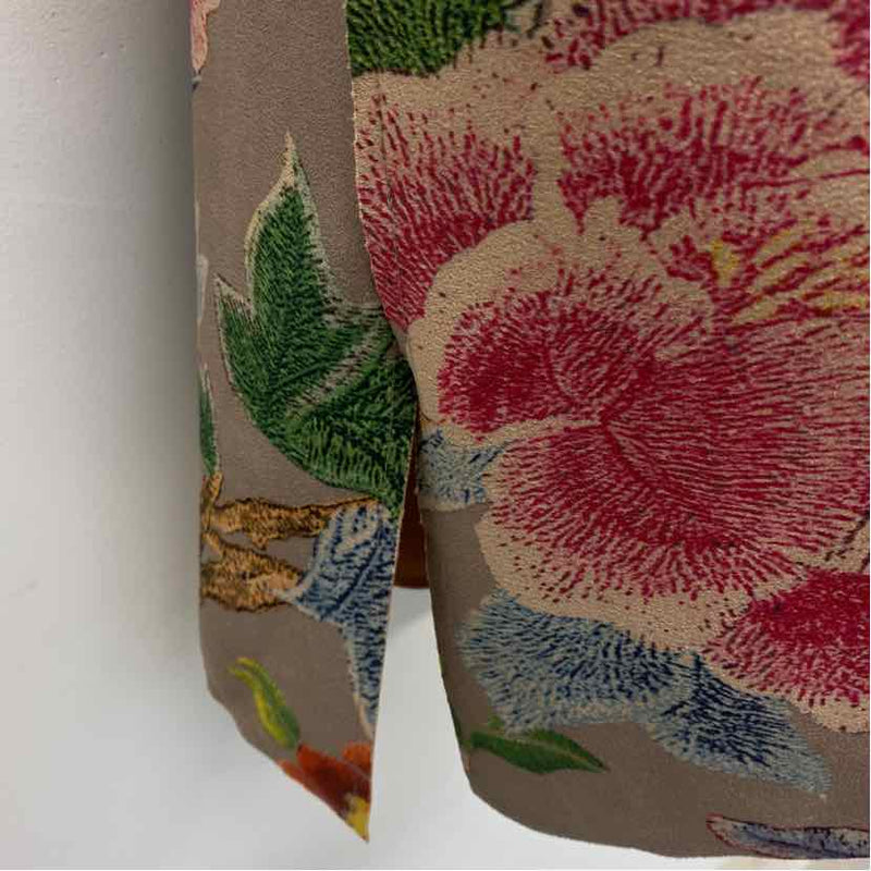 Solitarie Women's Size M Tan-Multi Floral Maxi Vest