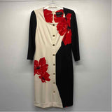 Investments Size 4-S Women's Black-Multi Pattern Sheath Dress
