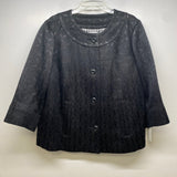 Charter Club Women's Size 2x-18W Black Pattern 3/4 Sleeve Jacket