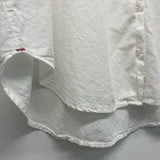 Xirena Size L Women's White Solid Button Up Short Sleeve Top