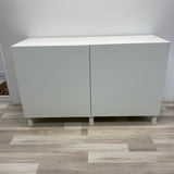 Solid White 2 door Adjustable Shelves Cabinet